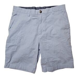Vineyard Vines Seersucker Breaker Shorts Mens 30 Blue White Stripe Cotton Casual